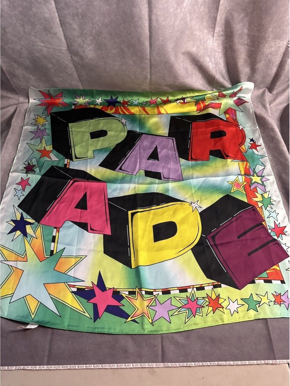 Parade Colorful Graphic Square Scarf Stars Abstract Retro Print Made in China